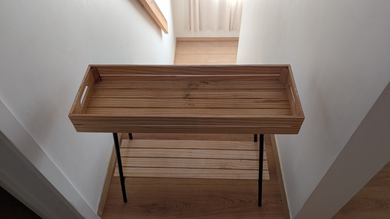 Compact houten plantenrek / kruidenrek (2 schappen), Tuin en Terras, Ophalen, Hout, Binnen