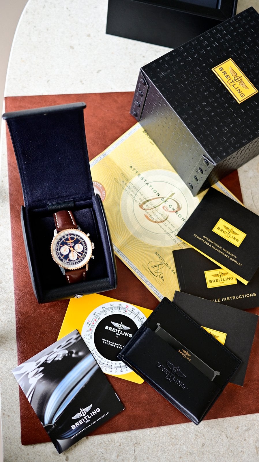 Breitling Navitimer Chronometre horloge, Ophalen, Leer, Breitling, Polshorloge