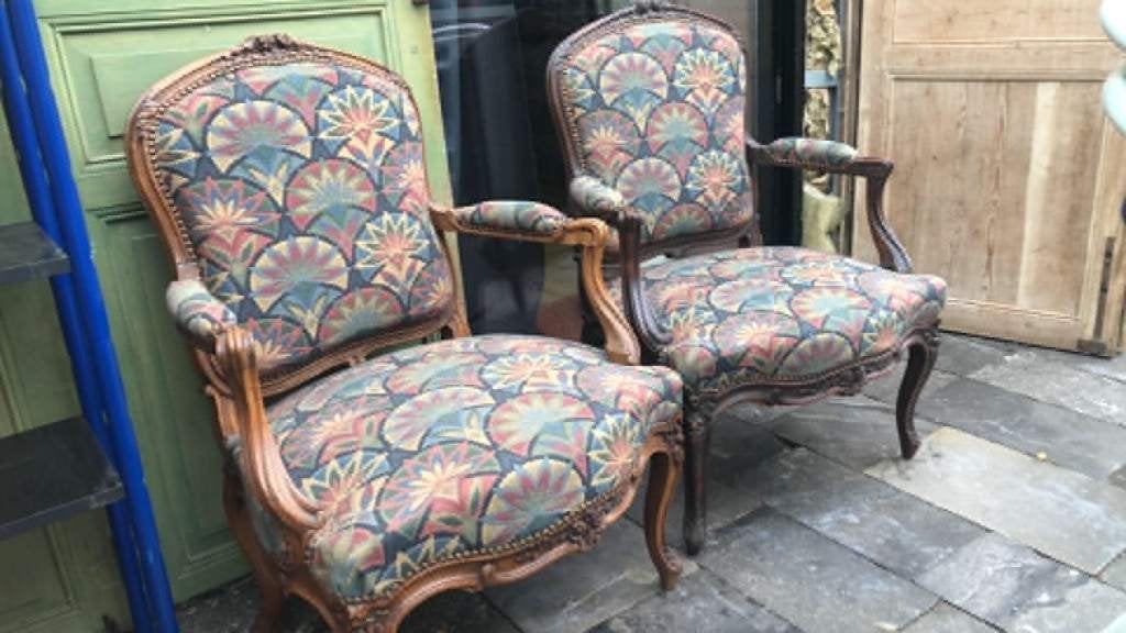 Paire de fauteuils style Louis XVI, Enlèvement ou Envoi, Bois