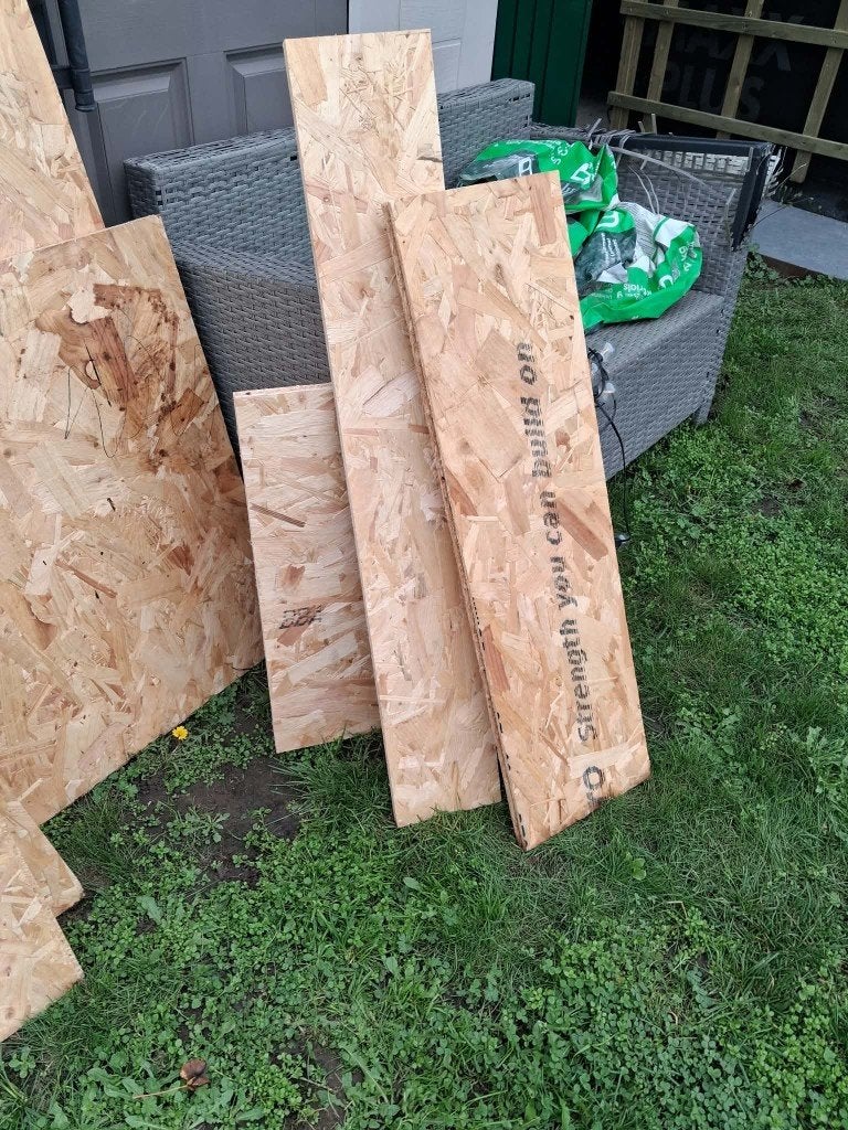 overschot osb platen - bieden, Doe-het-zelf en Bouw, Ophalen, Zo goed als nieuw