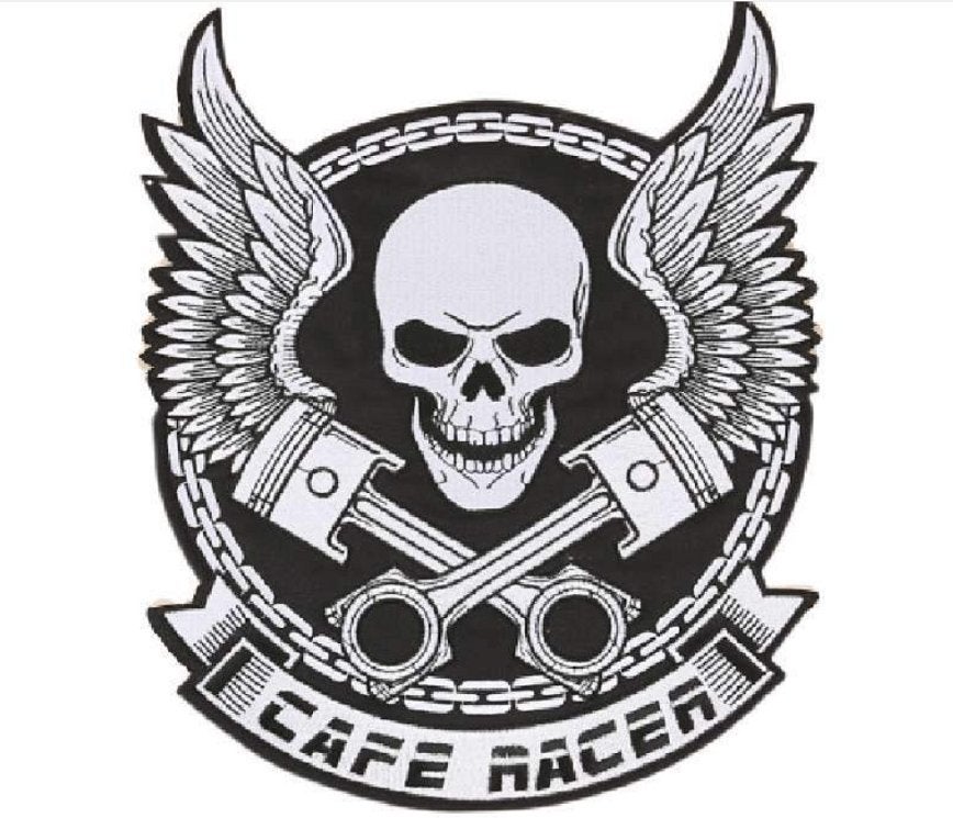 Écusson à repasser pour motard Cafe Racer XL, 225 x 280 mm, Enlèvement ou Envoi, Neuf