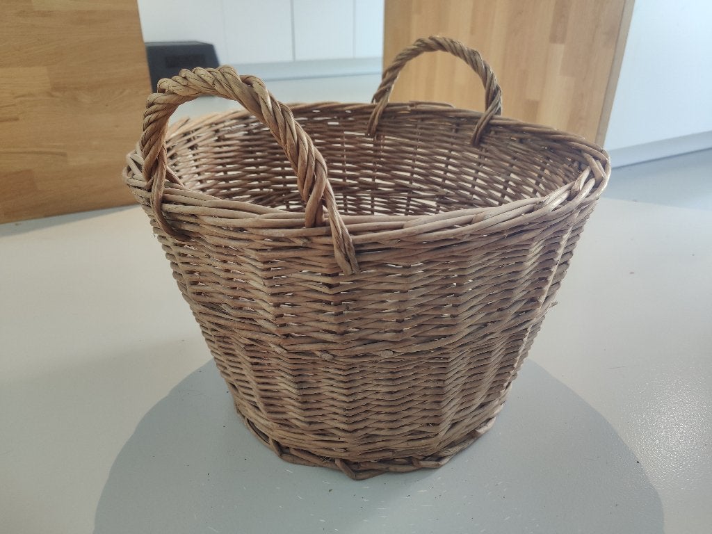 Panier rond en osier avec deux poignées, Maison & Meubles, Osier, Rond, Enlèvement, Tressé