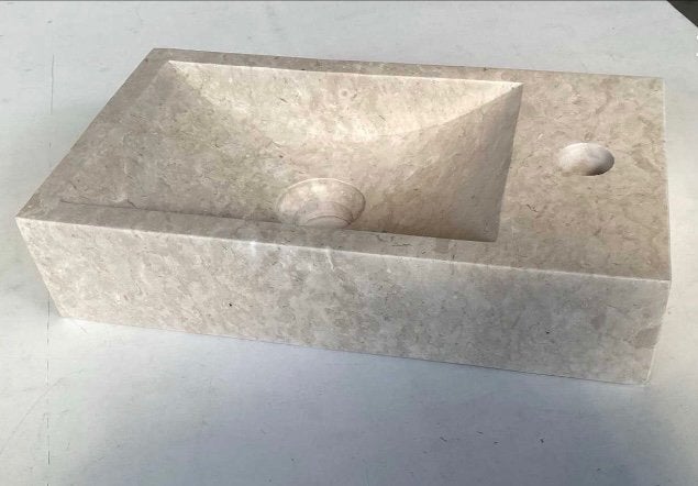Travertin handwasbakje (nieuw), Doe-het-zelf en Bouw, Sanitair, Ophalen, Nieuw, Steen, Wastafel