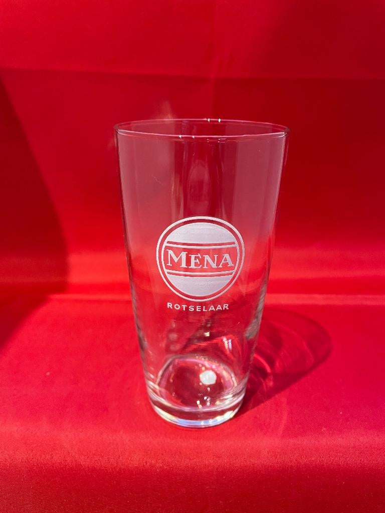 bierglas Mena Rotselaar, Verzamelen, Ophalen of Verzenden, Gebruikt, Bierglas