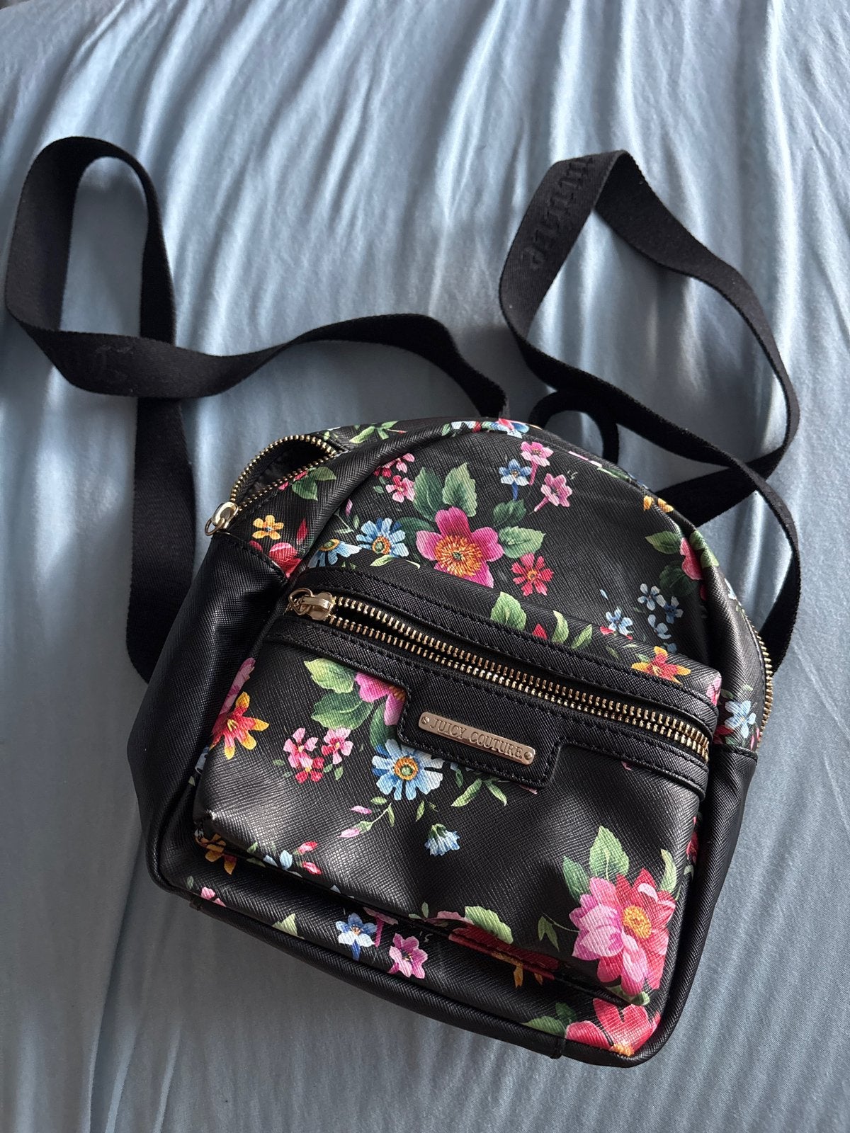 Original Juicy Couture Vintage Floral Mini Backpack Black, Enlèvement, Comme neuf