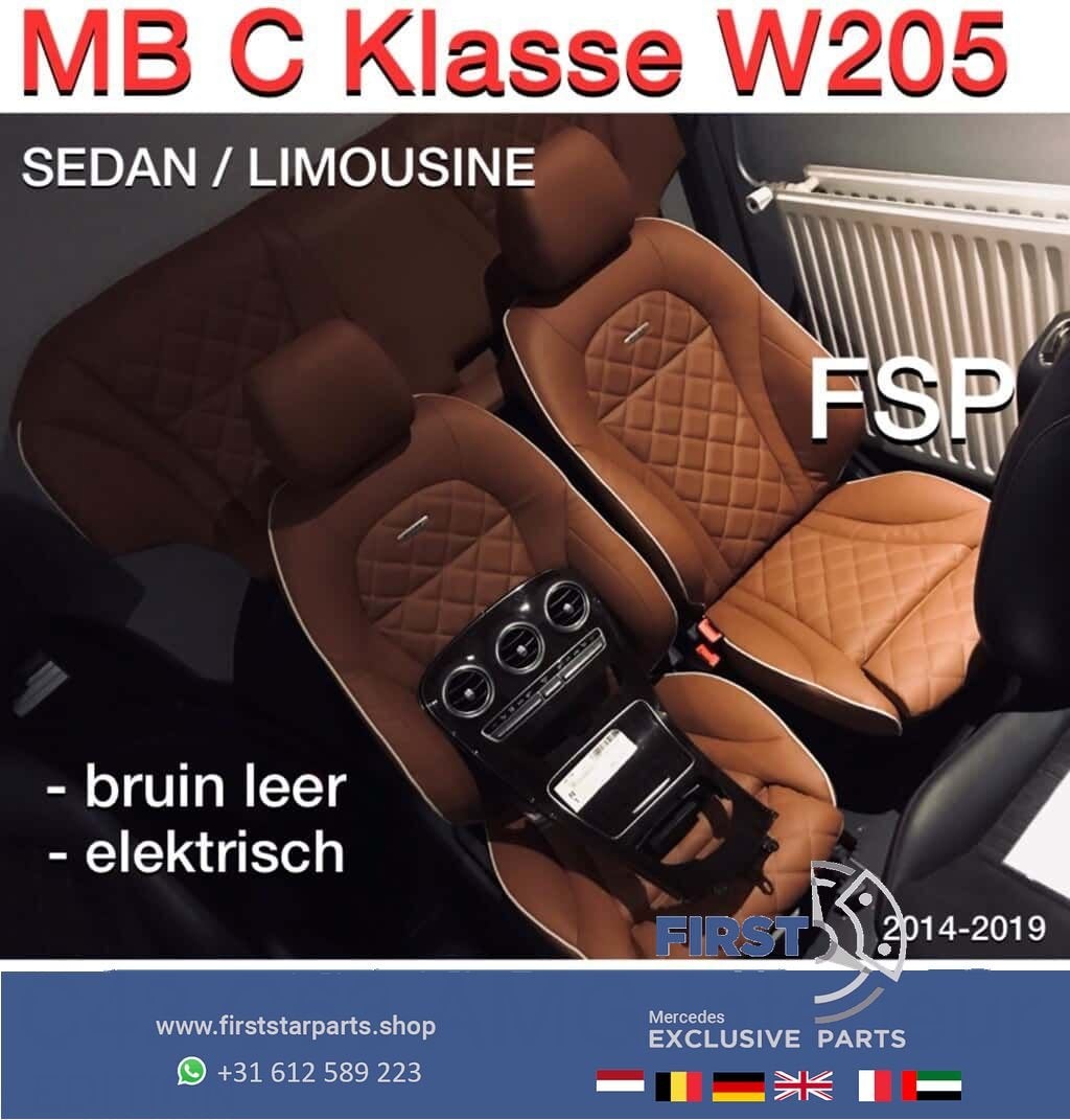 W205 C43 AMG bruin leer interieur C Klasse stoelen leder 201, Gebruikt, -, Ophalen of Verzenden, -