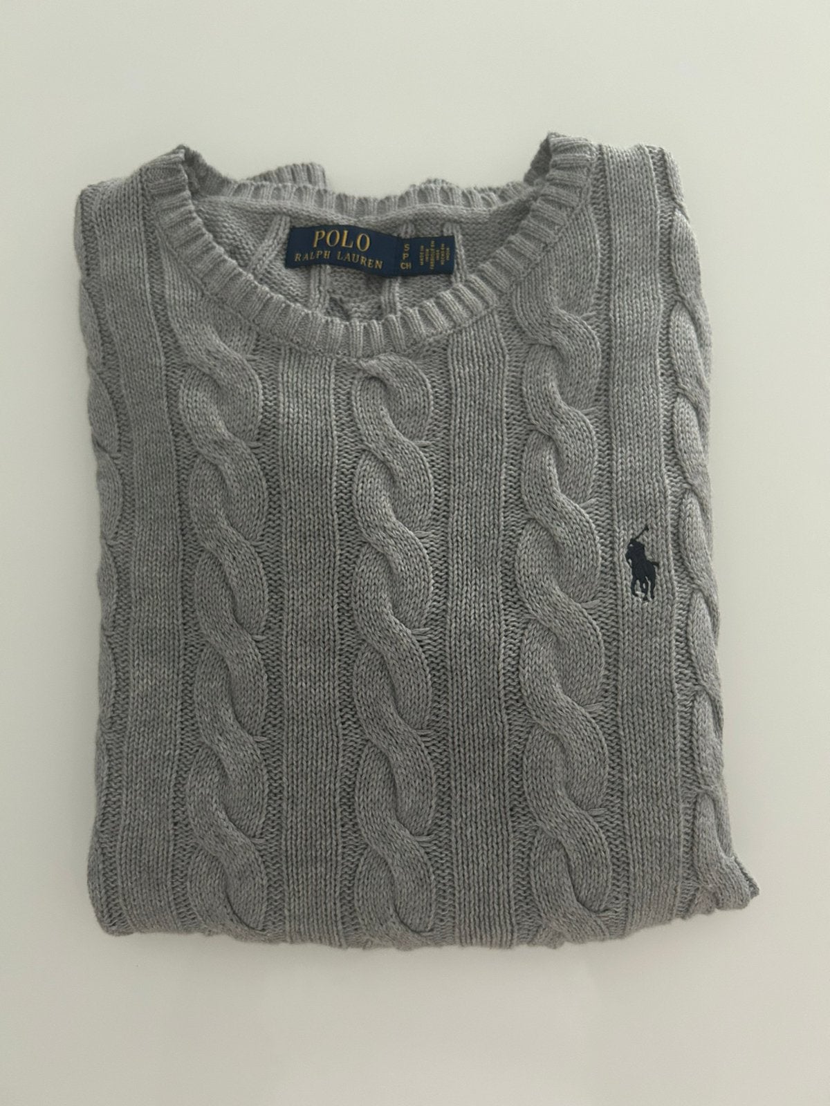 Ralph Lauren cable trui, Vêtements | Hommes, Pulls & Vestes, Enlèvement ou Envoi, Comme neuf, Taille 46 (S) ou plus petite, Gris