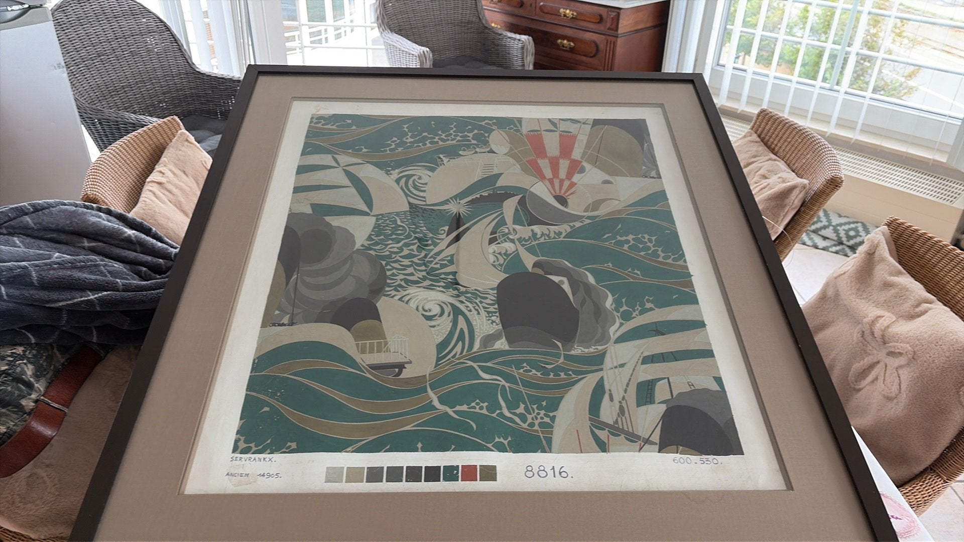 Werk van V Servranckx rond 1922, Antiek en Kunst, Ophalen, Achter glas