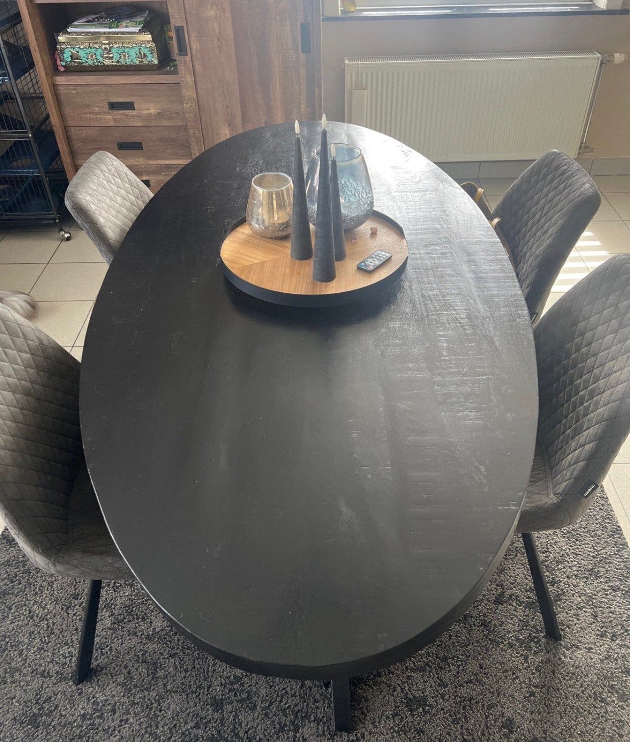 Ovaal eettafel, Huis en Inrichting, Ophalen, Gebruikt, Ovaal