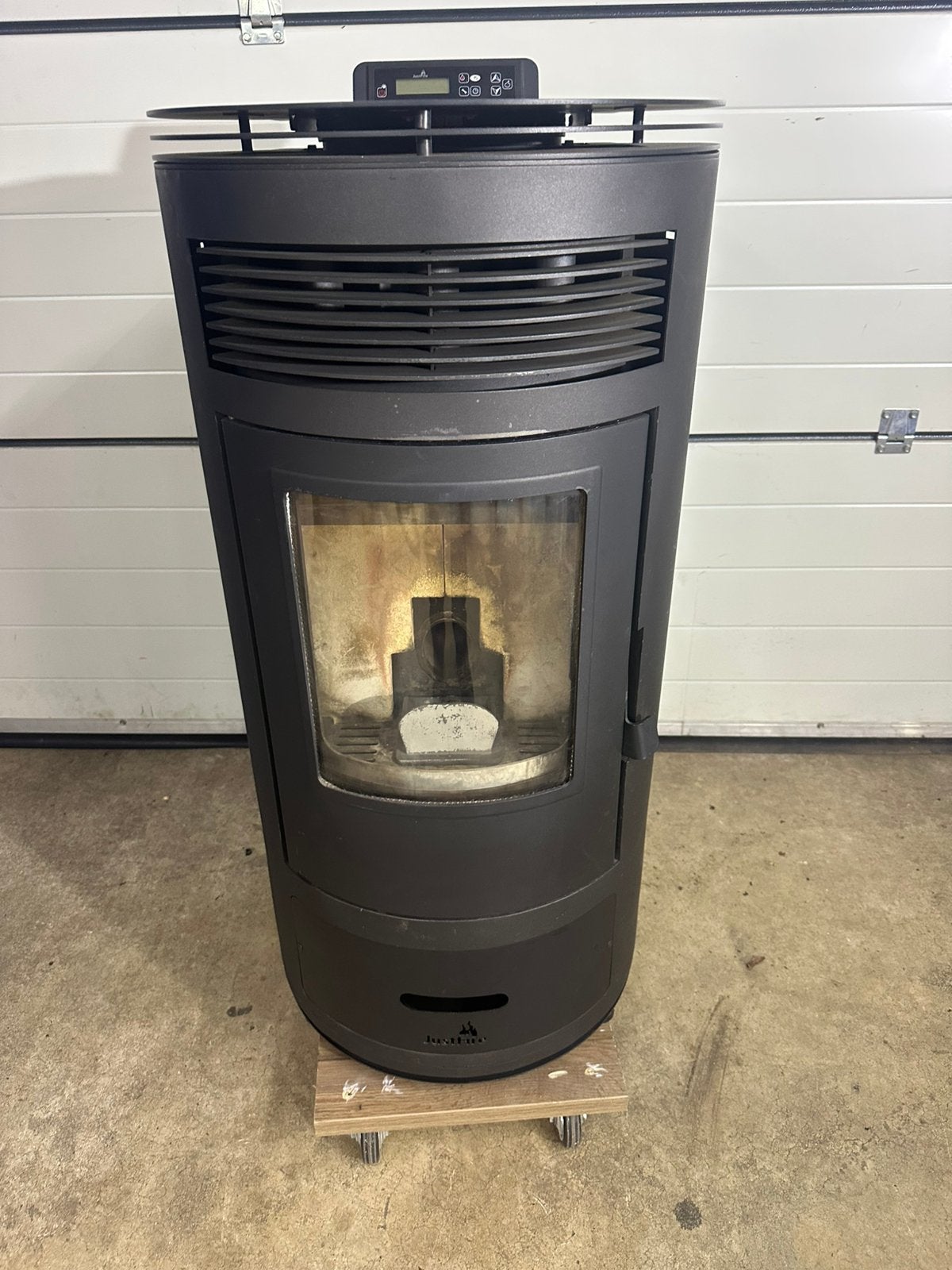 Palletkachel justfire 9kw, Autres carburants, Enlèvement, Utilisé, Poêle à granulés