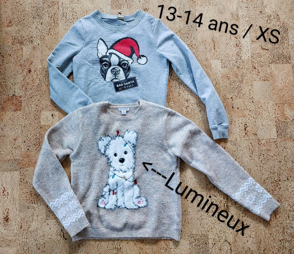 Set van 2 kersttruien XS/13-14 jaar, Kinderen en Baby's, Ophalen of Verzenden