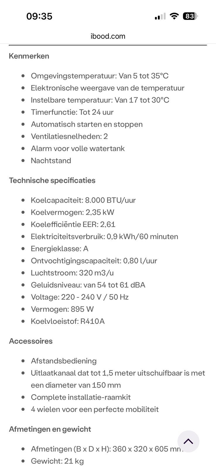 Mobiele airco, Elektronische apparatuur, Ophalen, Mobiele airco
