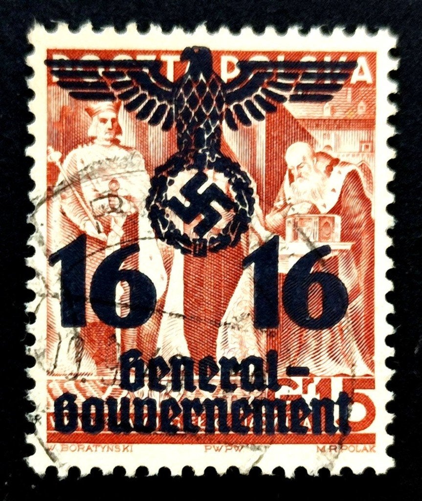 Generalgouvernement opdrukzegel Polen 1940, Timbres & Monnaies, Timbres | Europe | Allemagne, Enlèvement ou Envoi, Autres périodes