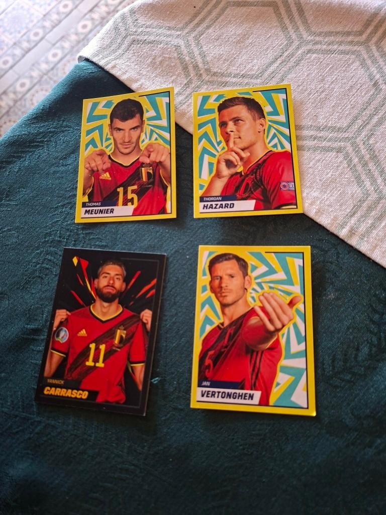 Panini / 4 Stickers / Rode Duivels / Carrefour, Ophalen of Verzenden, Nieuw, Poster, Plaatje of Sticker