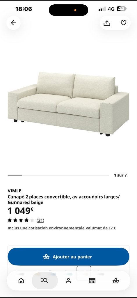 Canapé Beige 2 places convertible ! NEUF !!! 700€, Maison & Meubles, Enlèvement ou Envoi, Neuf
