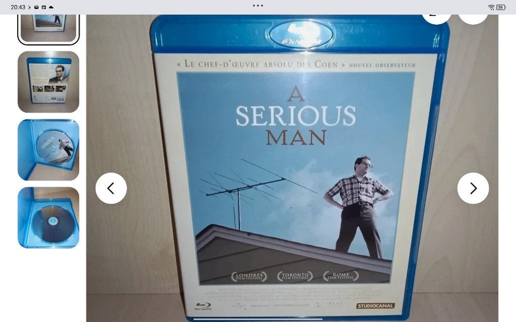 A Serious Man (Joel & Ethan Coen) Blu-ray VF rare, CD & DVD, Blu-ray, Envoi, Blu-ray