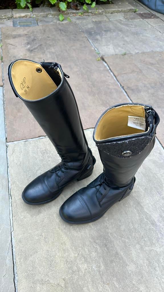 Bottes equitation QHP cuir noir taille 36 enfant, Comme neuf, Enlèvement, Chaussures, Autres espèces