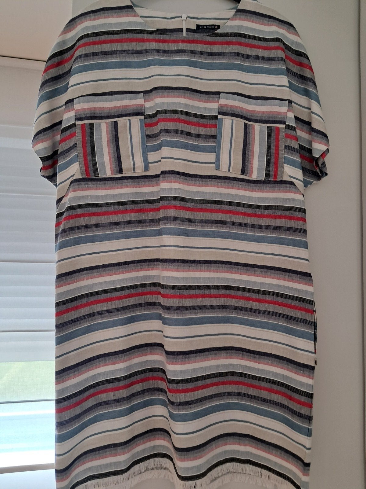 Gestreept linnen kleed, maat 42/44, Vêtements | Femmes, Robes, Taille 42/44 (L), Enlèvement ou Envoi, Comme neuf, Longueur genou