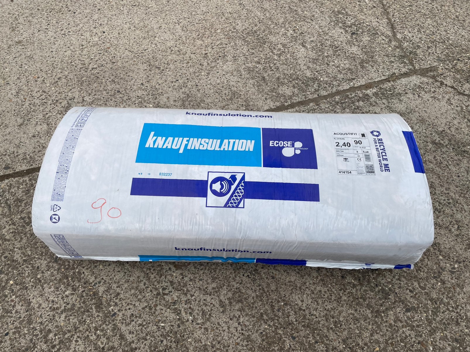 Knauf Acoustifit 90 mm isolatie, Doe-het-zelf en Bouw, Ophalen, Nieuw, 15 m² of meer, 8 tot 12 cm