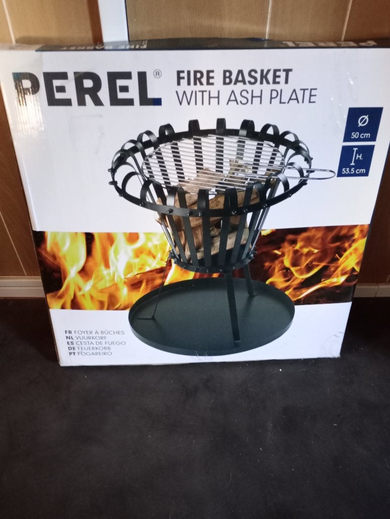 Nieuwe vuurkorf PEREL met asplaat , h 53,5 cm diam 50 cm, Tuin en Terras, Ophalen, Nieuw, Vuurkorf