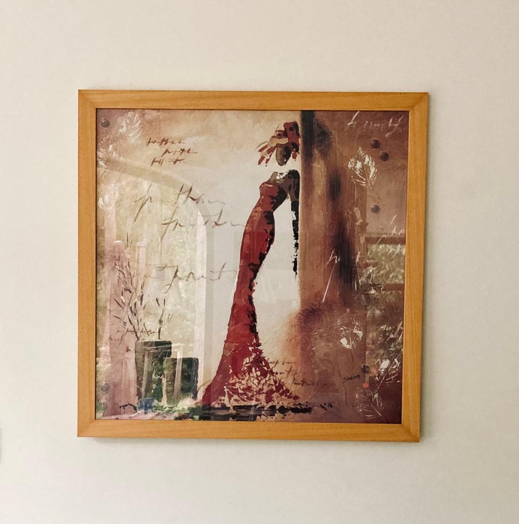 Kader - lijst met glas en fotoprent (+_75x75cm), Ophalen, Zo goed als nieuw, 75 tot 100 cm, 75 cm of meer