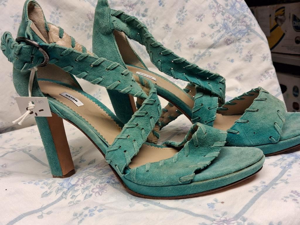 Chaussures, Enlèvement ou Envoi, Escarpins, Porté, Bleu