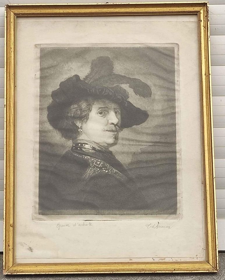 Eau forte épreuve d artiste signe Charles Bernier, Enlèvement ou Envoi