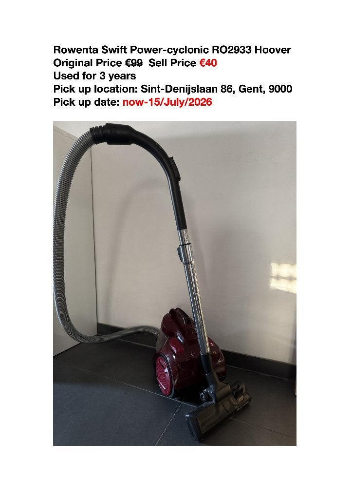 Rowenta vacuum cleaner, Ophalen, Zo goed als nieuw, Rowenta