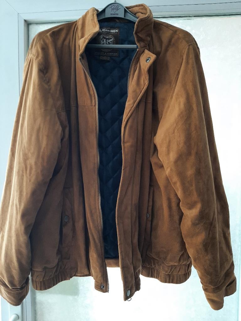 Veste de sport en cuir taille 56, Enlèvement, Porté, Taille 56/58 (XL), Brun