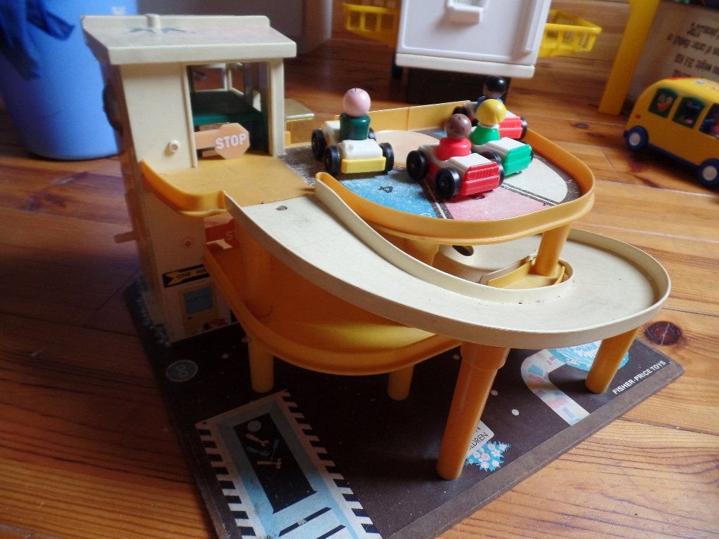 Vintage garage van Fisher Price, Ophalen, Gebruikt, Auto of Voertuig