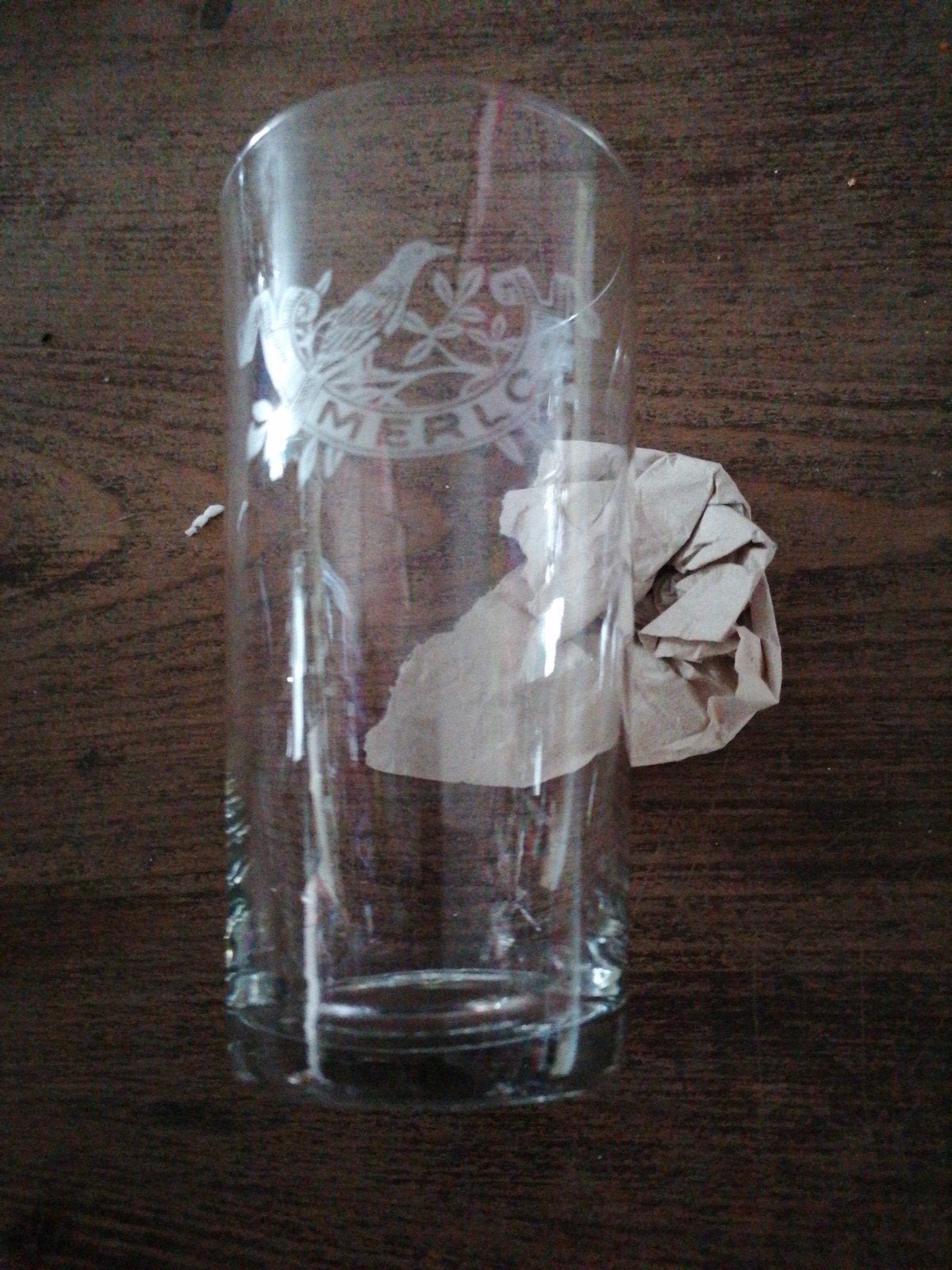 zeer oud gezuurd Geuze Merlo glas, Verzamelen, Ophalen of Verzenden