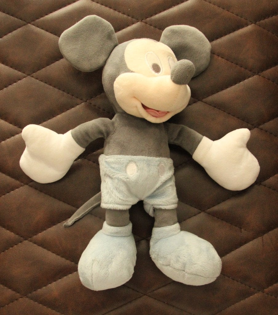 Disney Baby Mickey Mouse Knuffel 30 cm blauwgrijze tinten, Kinderen en Baby's, Speelgoed | Knuffels en Pluche, Zo goed als nieuw