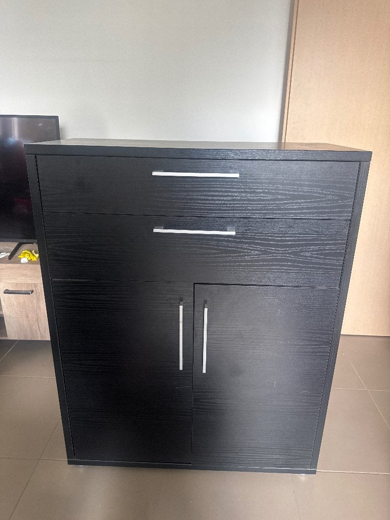 Commode noire, 3 ou 4 tiroirs, Comme neuf, Enlèvement, 75 cm ou plus