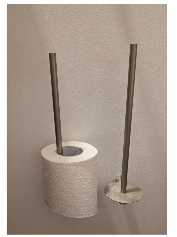 porte papier toilette et porte papier réserve inox brossé, Autres marques, Autres couleurs, Enlèvement, Utilisé