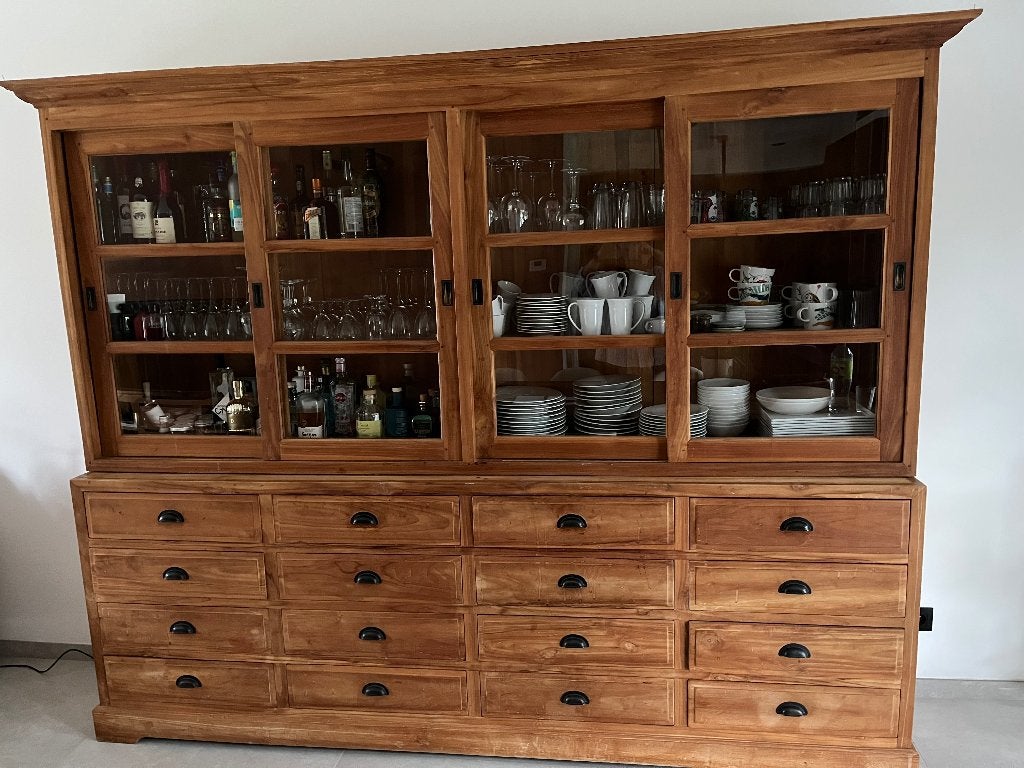 Armoire murale, Teck, 25 à 50 cm, Avec tablette(s), 200 à 250 cm