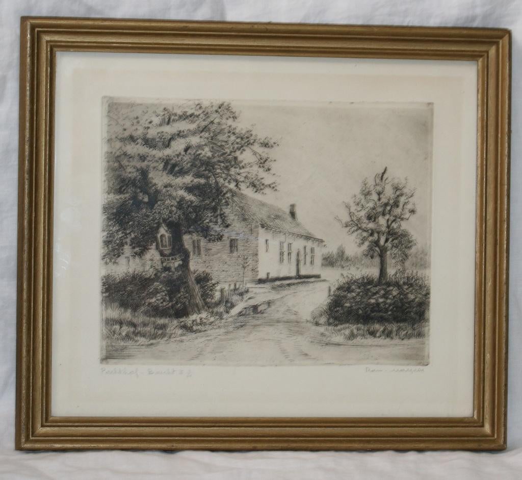 Romain Malfliet (1910-2006) ETS gesigneerd, Antiek en Kunst, Ophalen of Verzenden, Landschap, Ets, Gesigneerd