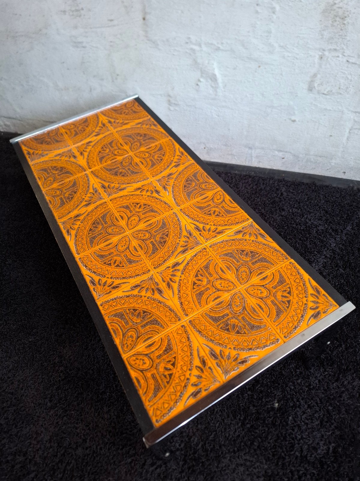 Vintage tegeltafel, Huis en Inrichting, Ophalen, Hout