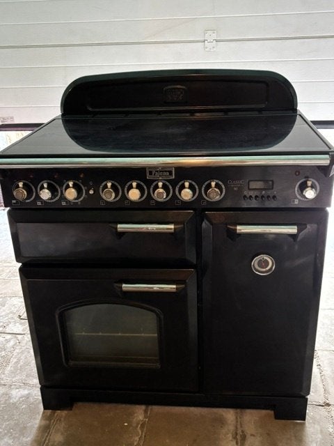 Falcon Classic 90 Deluxe Induction  + hotte assortie., Elektronische apparatuur, Gebruikt, Inductie, 90 tot 95 cm, 5 kookzones of meer