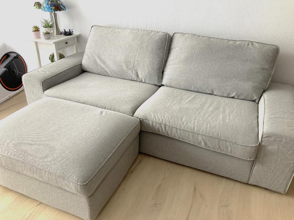 IKEA - Canapé 3 places KIVIK avec repose-pieds, 200 à 250 cm, Banc droit, Comme neuf, Enlèvement