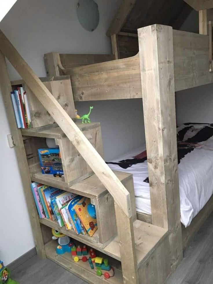 Vanlonden steigerhout met matrassen - nieuw 1260€, Kinderen en Baby's, Ophalen, Hoogslaper