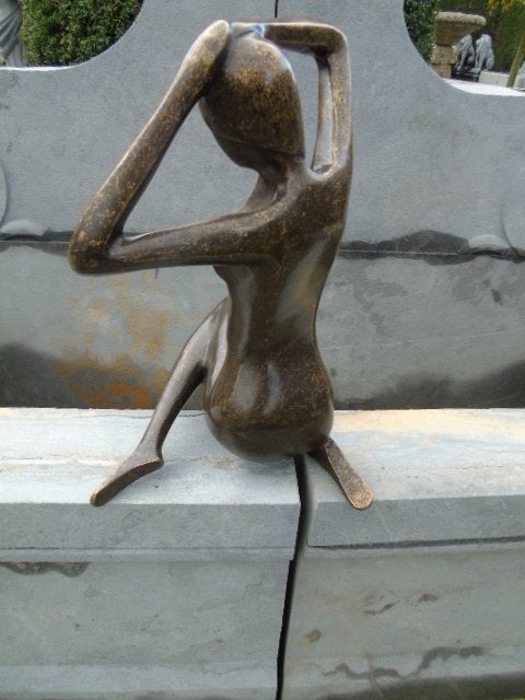standbeeld van een naakte vrouw in brons gesigneerd, BEN..., Antiek en Kunst, Ophalen of Verzenden, Brons