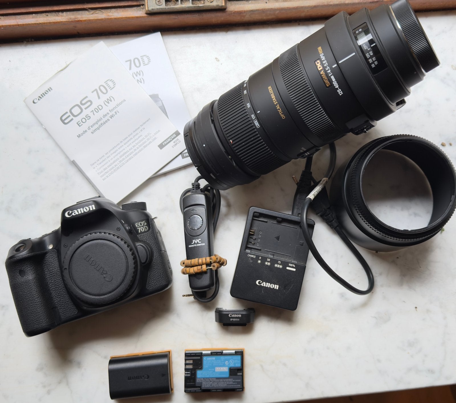 Canon Eos 70d et sigma dg 120-400 apo, Audio, Tv en Foto, Ophalen, Spiegelreflex, Canon, Lensdop