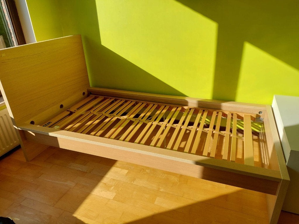 Lit 1 personne Ikéa MALM, 90 cm, Beige, Une personne, Enlèvement