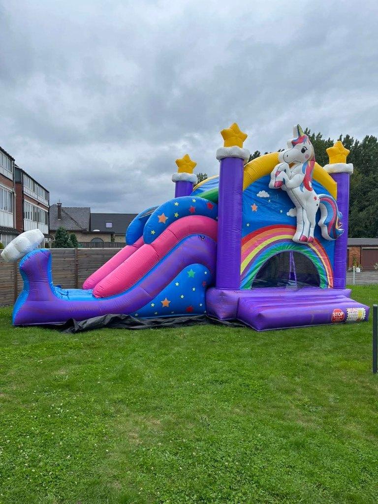 springkasteel unicorn met blower, Enlèvement, Utilisé