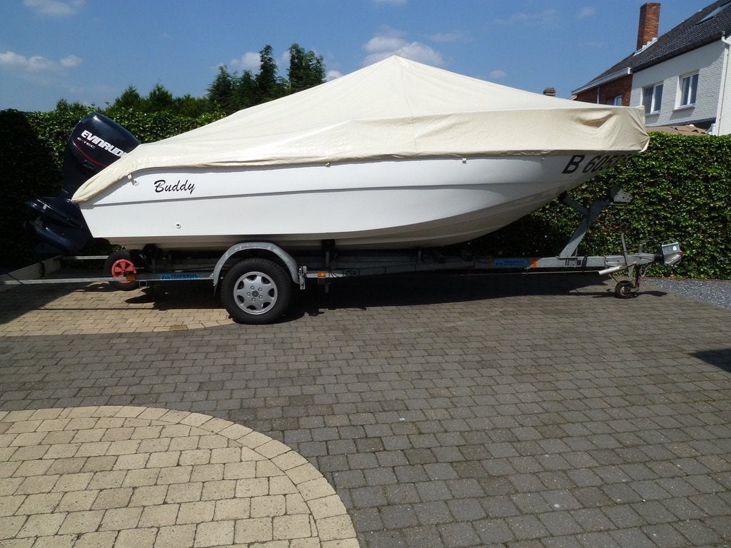 Polyester boot te koop, Sports nautiques & Bateaux, Speedboat, Comme neuf, Autres marques, Essence, 70 à 120 ch, Moteur hors-bord
