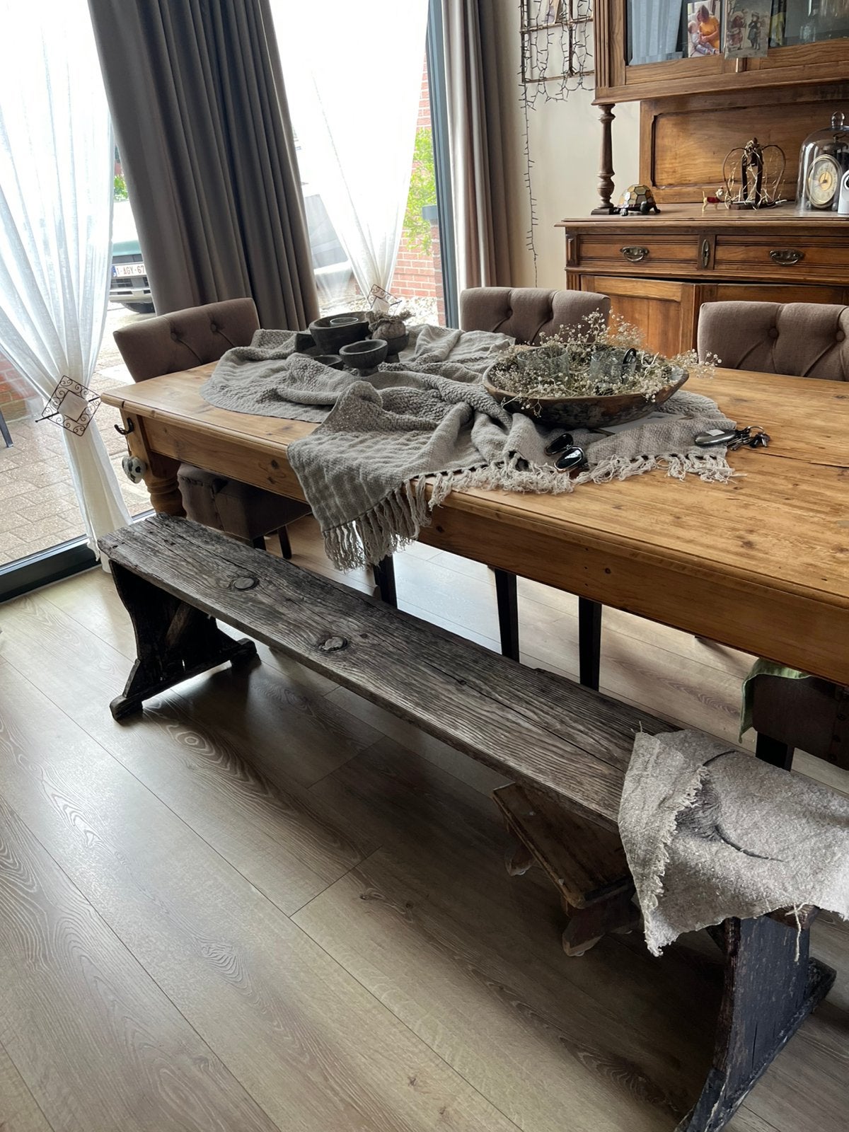Oude grote tafel 8 pers ,, Huis en Inrichting, Ophalen, Zo goed als nieuw