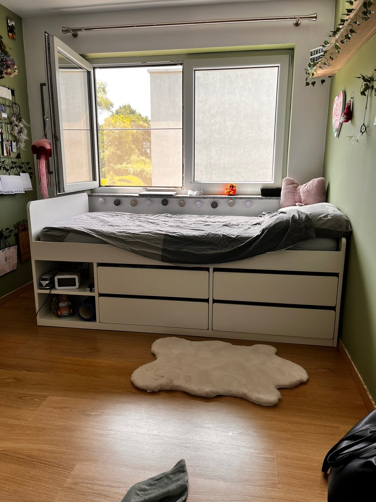 Bedframe met opberger + lattenbodem, Huis en Inrichting, Slaapkamer | Complete slaapkamers, Ophalen, Zo goed als nieuw, Eenpersoons