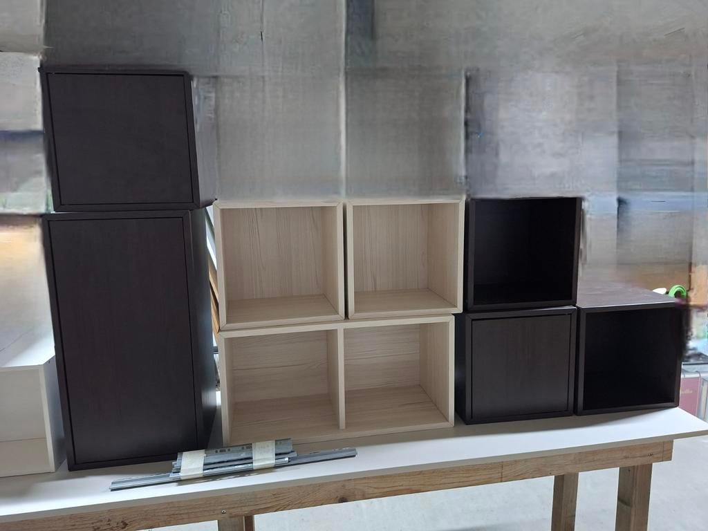 Ikea kastjes 9 stuks, Huis en Inrichting, Woonaccessoires | Wandplanken en Boekenplanken, Ophalen