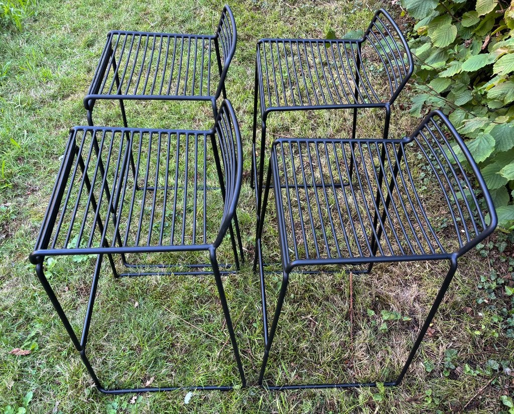 4 originele HAY Hee Bar Stools (75 cm), 4 krukken, Ophalen, Zo goed als nieuw, Metaal