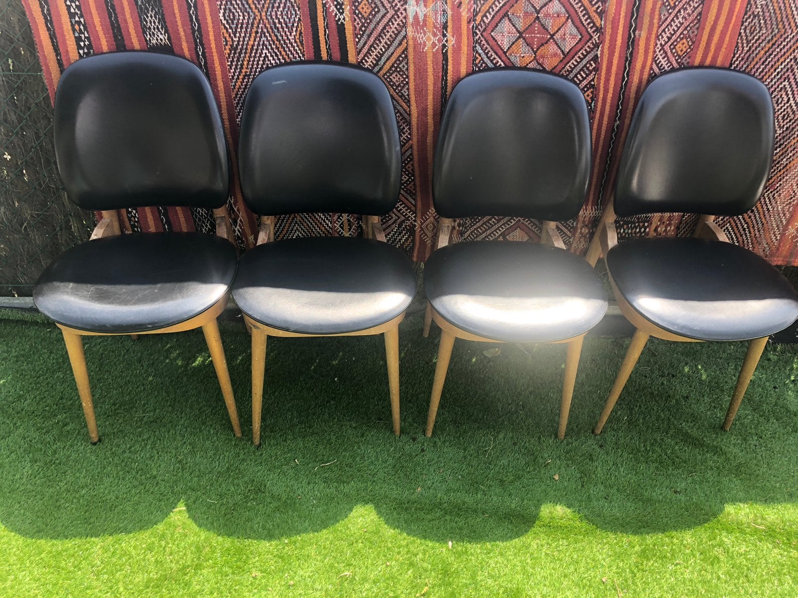 Ensemble de 4 chaises Pégase vintage —Pierre Guariche,, Maison & Meubles, Chaises, Comme neuf, Enlèvement